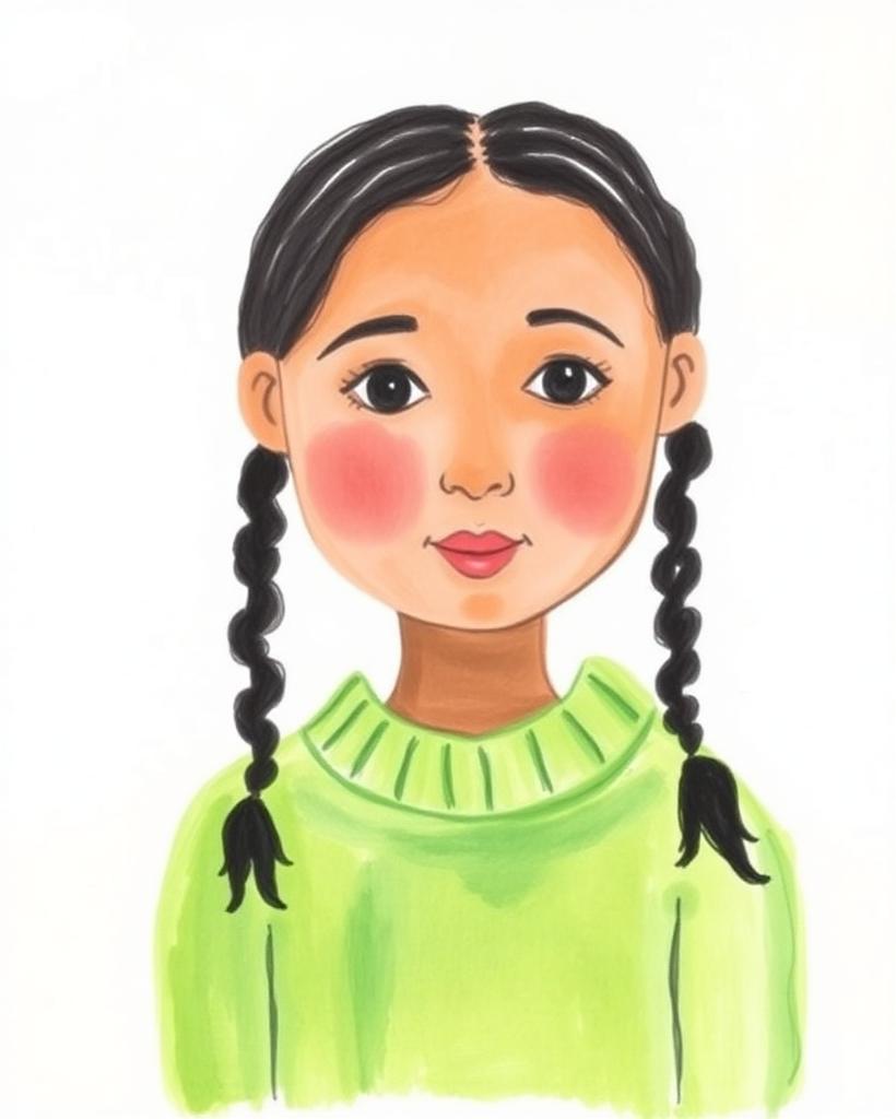 Autoportret, Cristina T., 9 ani